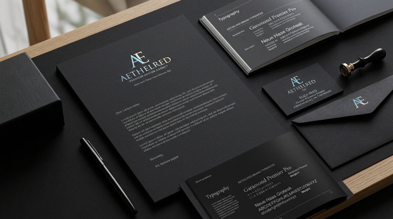 Luxury brand guidelines and identity mockup
